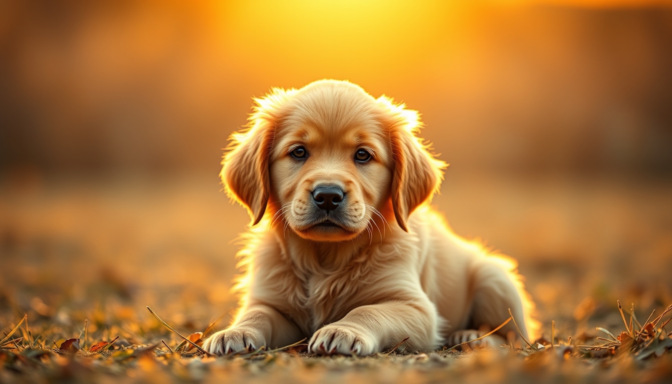 golden retriever puppy in editorial style