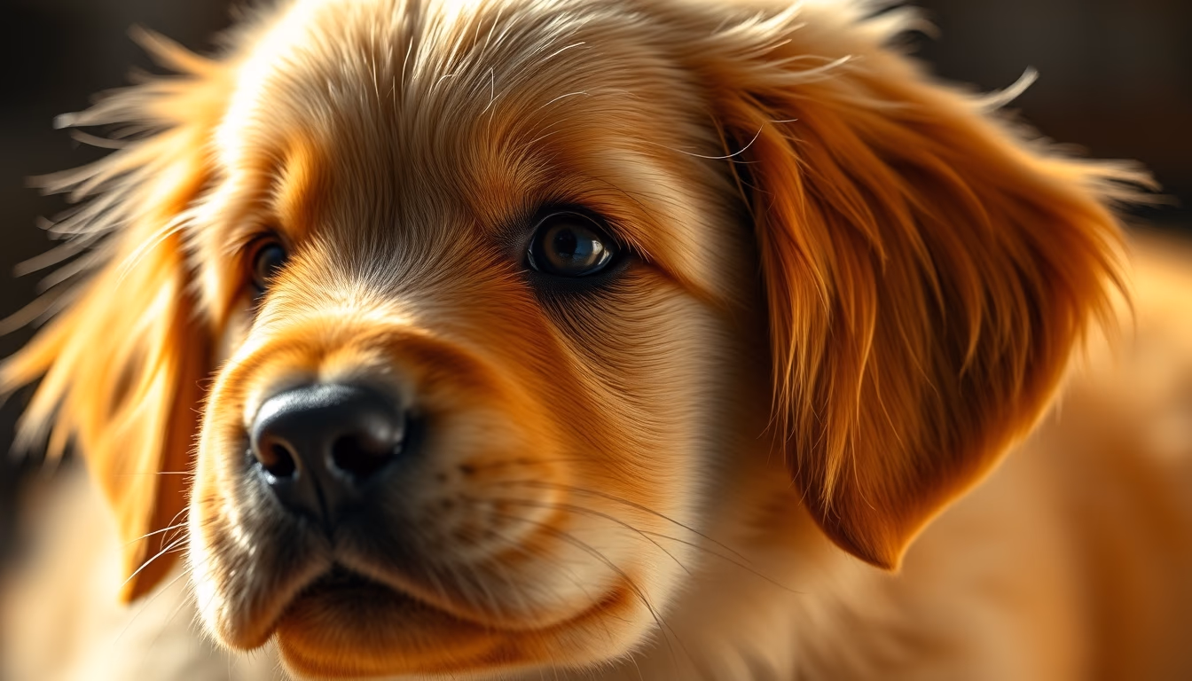 golden retriever puppy in editorial style