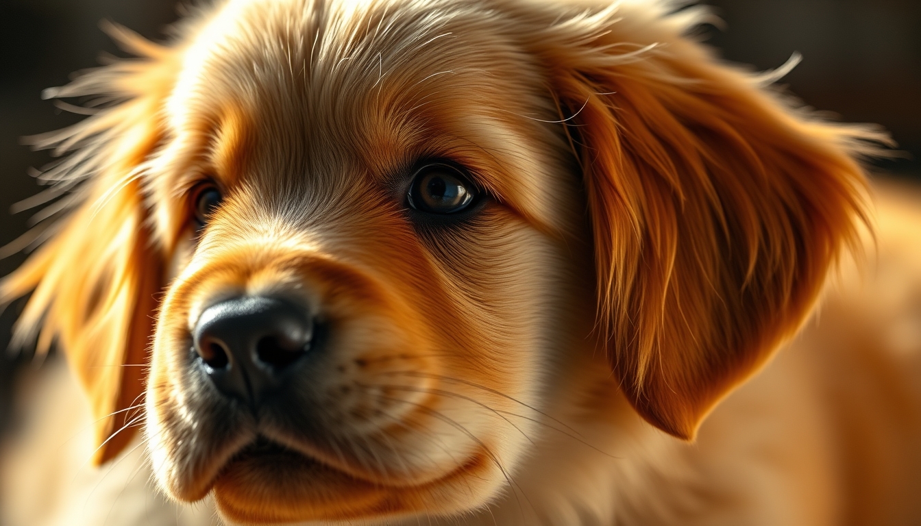 golden retriever puppy in editorial style