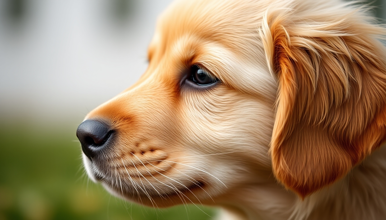 golden retriever puppy in editorial style