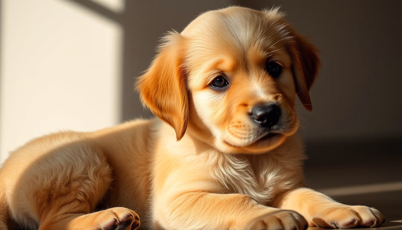 golden retriever puppy in editorial style