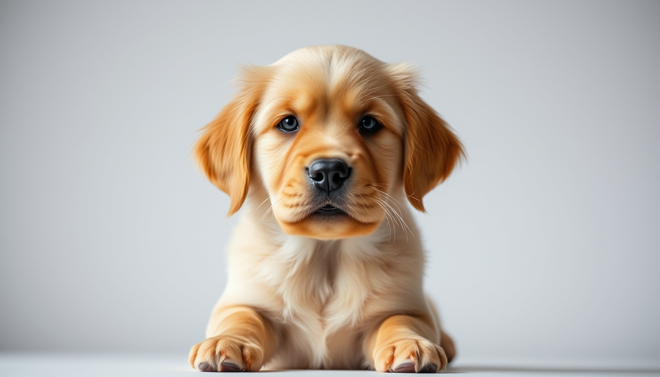 golden retriever puppy in editorial style