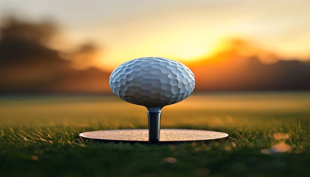 Golf ball on tee dawn em estilo editorial