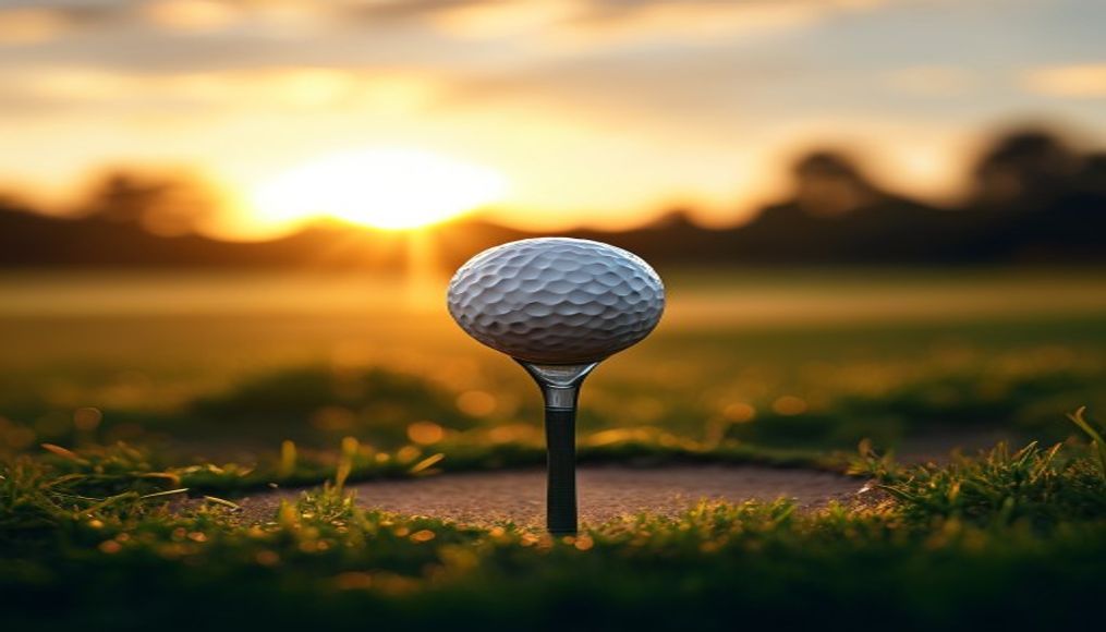 Golf ball on tee dawn em estilo editorial