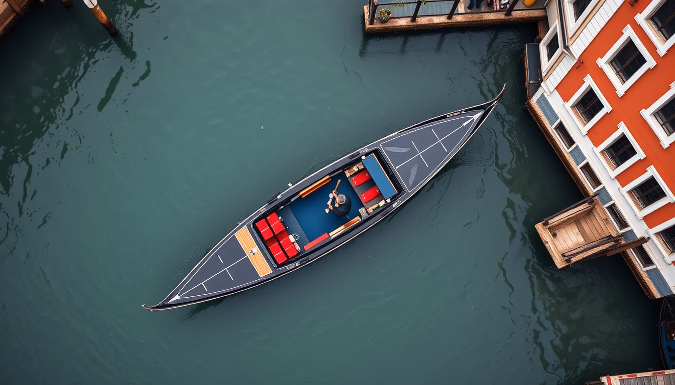gondola venice canal in editorial style