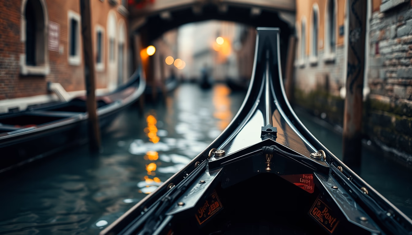 Gondola venice canal em estilo editorial
