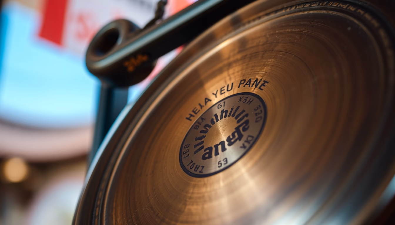 gong large bronze in editorial style