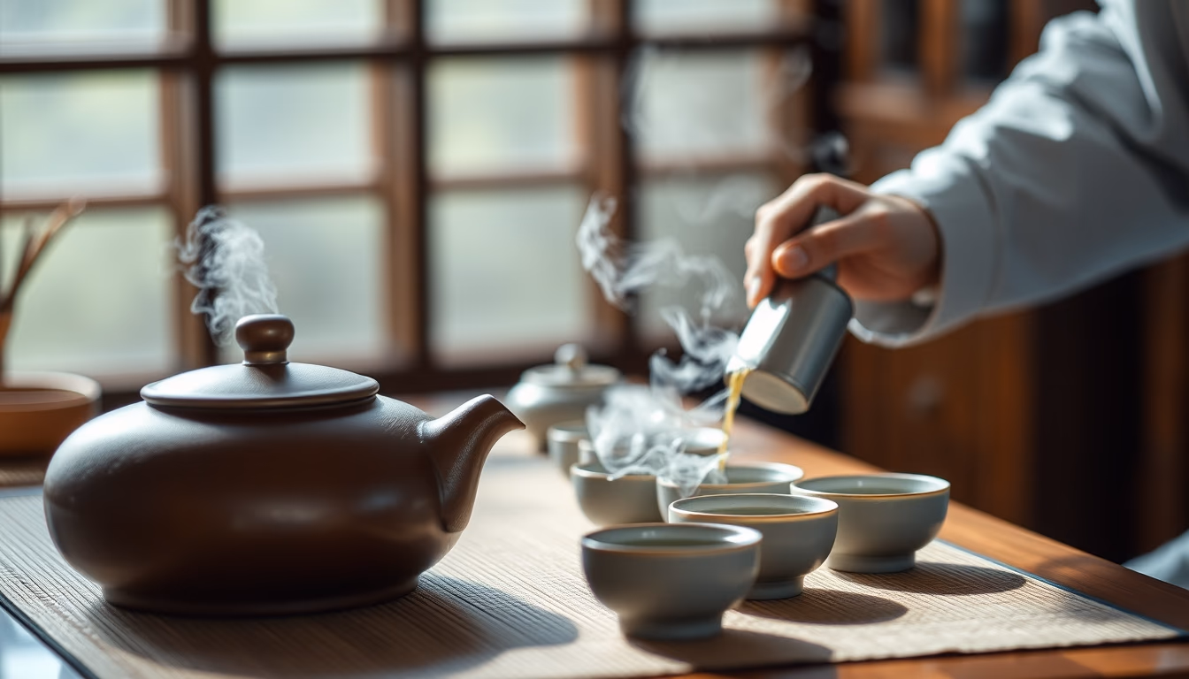 gongfu tea set chinese in editorial style
