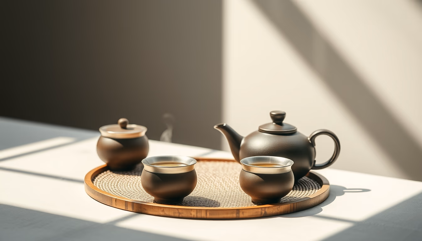 gongfu tea set chinese in editorial style