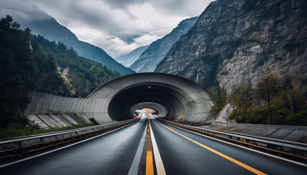 gotthard tunnel switzerland in editorial style