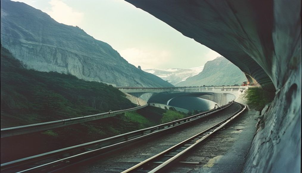 gotthard tunnel switzerland in editorial style