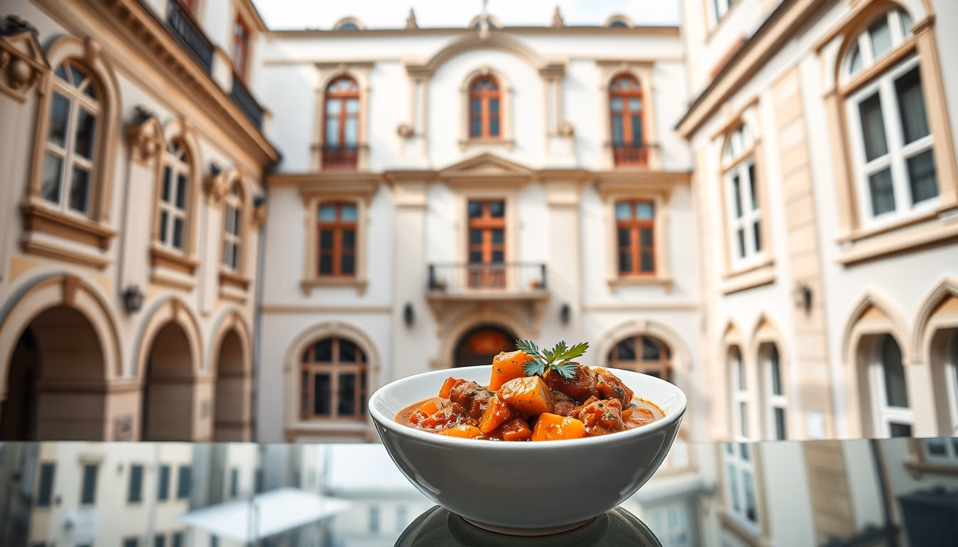 goulash hungarian stew in editorial style