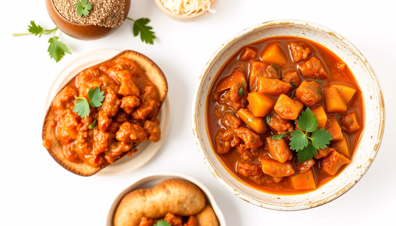 goulash hungarian stew in editorial style