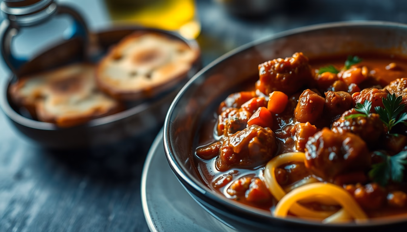 goulash hungarian stew in editorial style