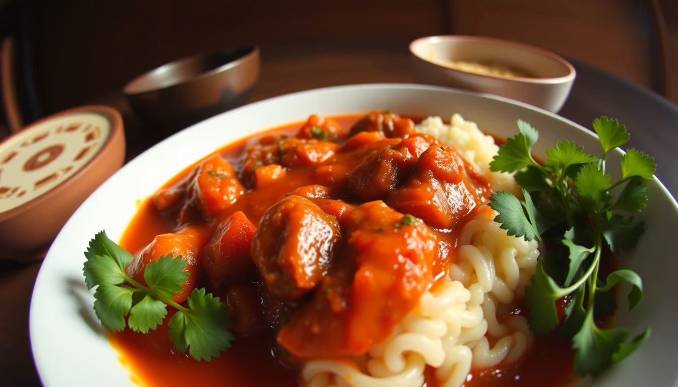 goulash hungarian stew in editorial style