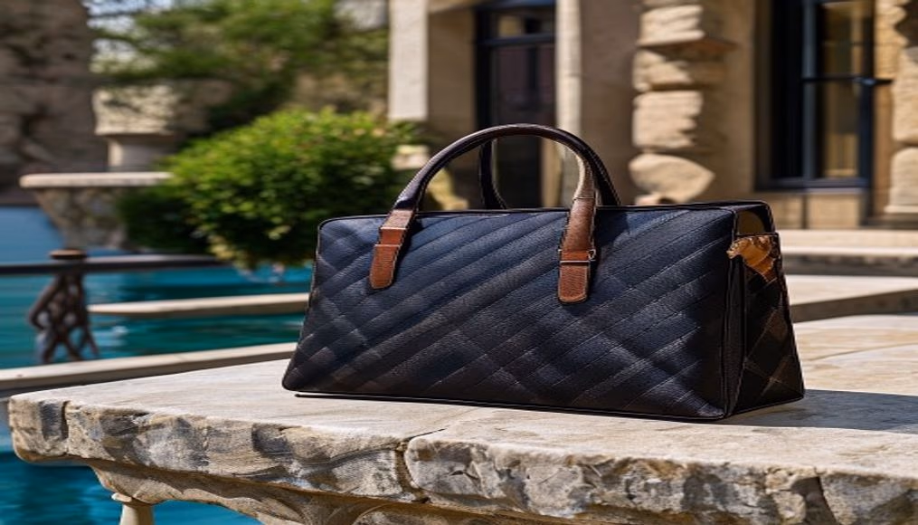 Goyard agenda chevron canvas em fotografia editorial de luxo