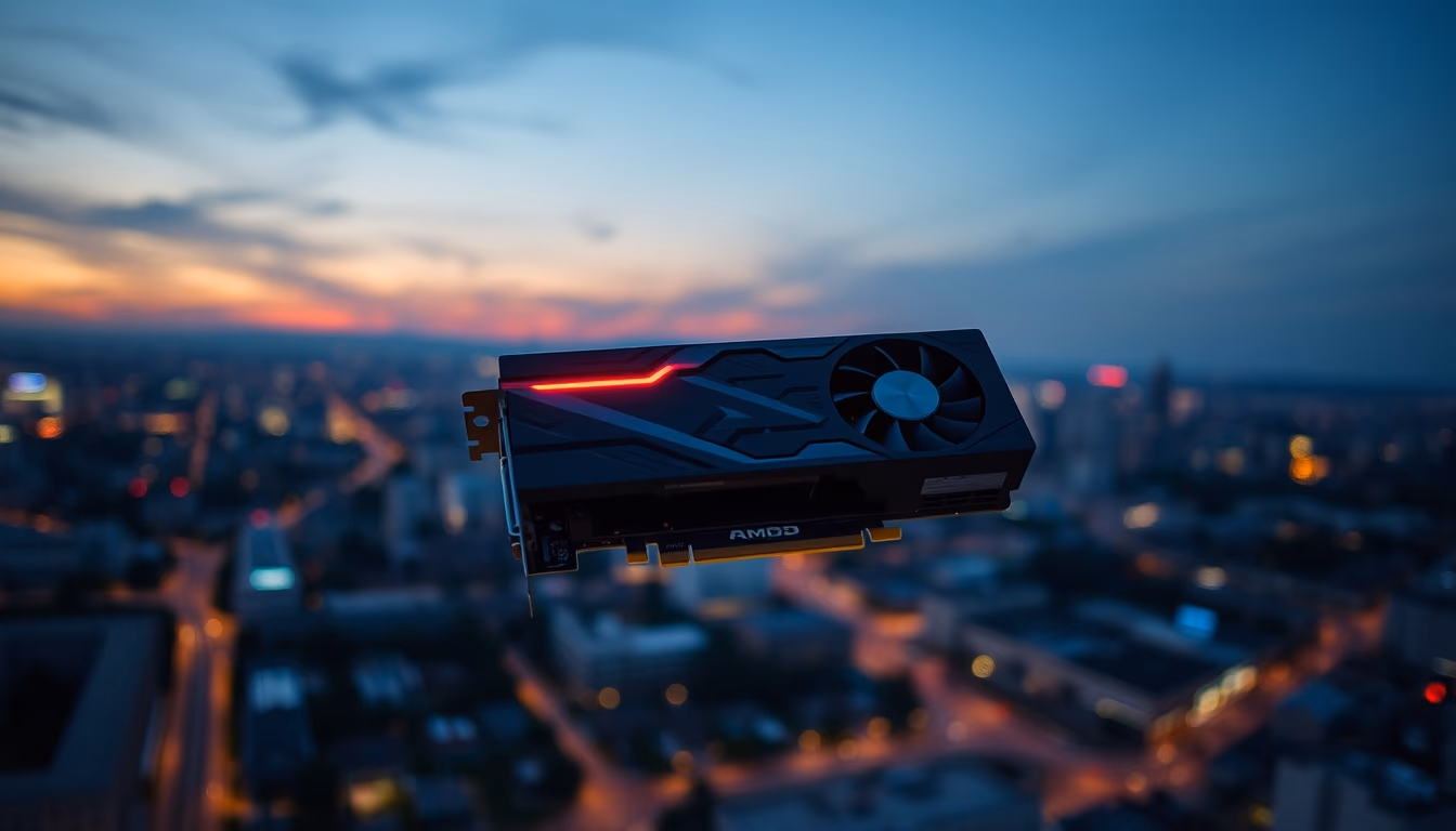 Gpu amd radeon em estilo editorial