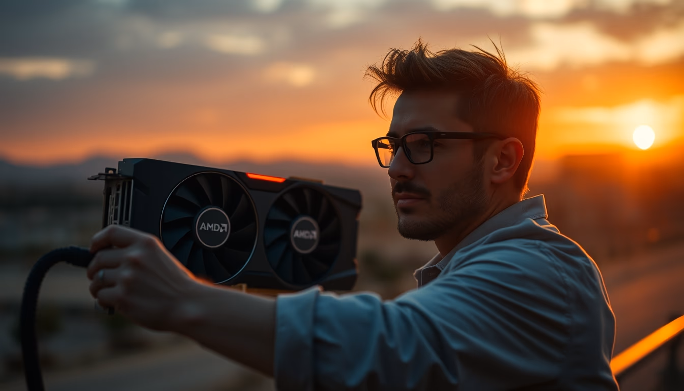 gpu amd radeon in editorial style