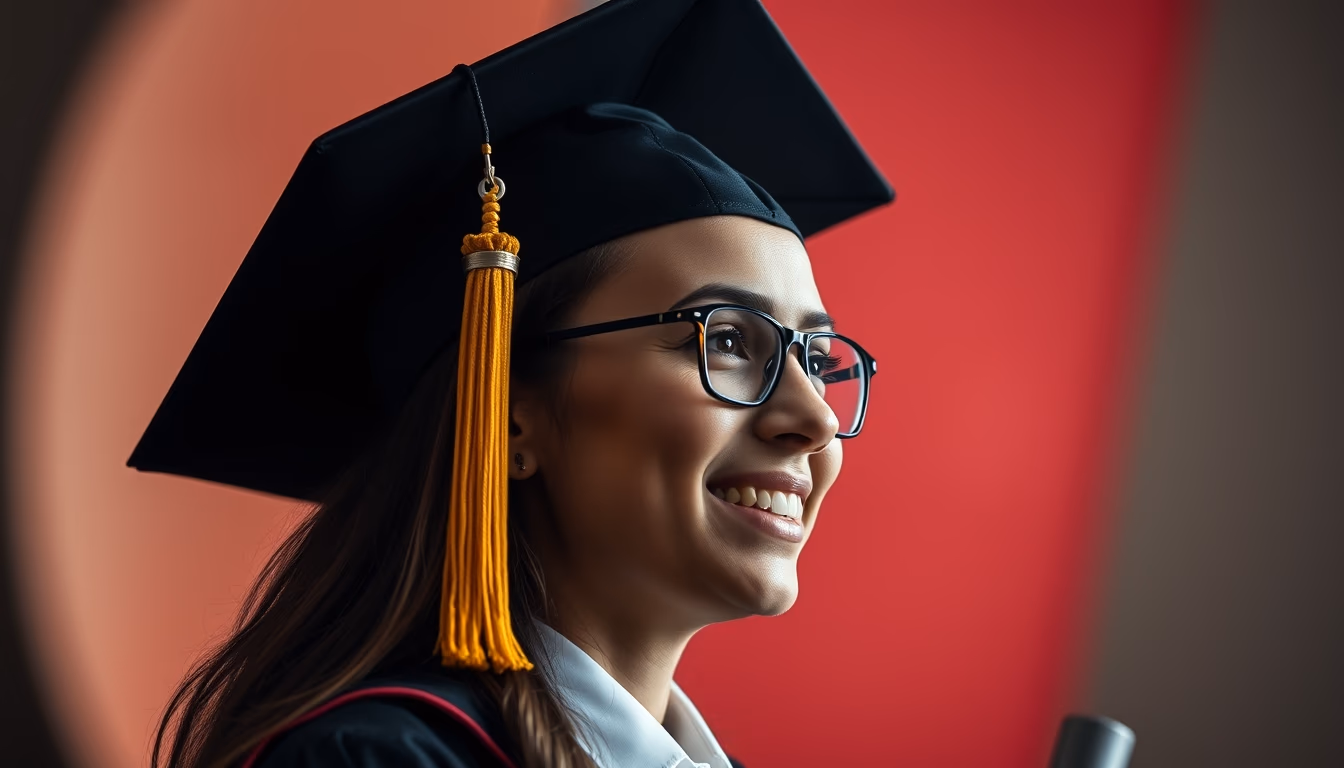 graduation cap and diploma in editorial style
