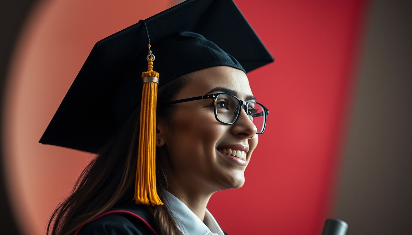 graduation cap and diploma in editorial style