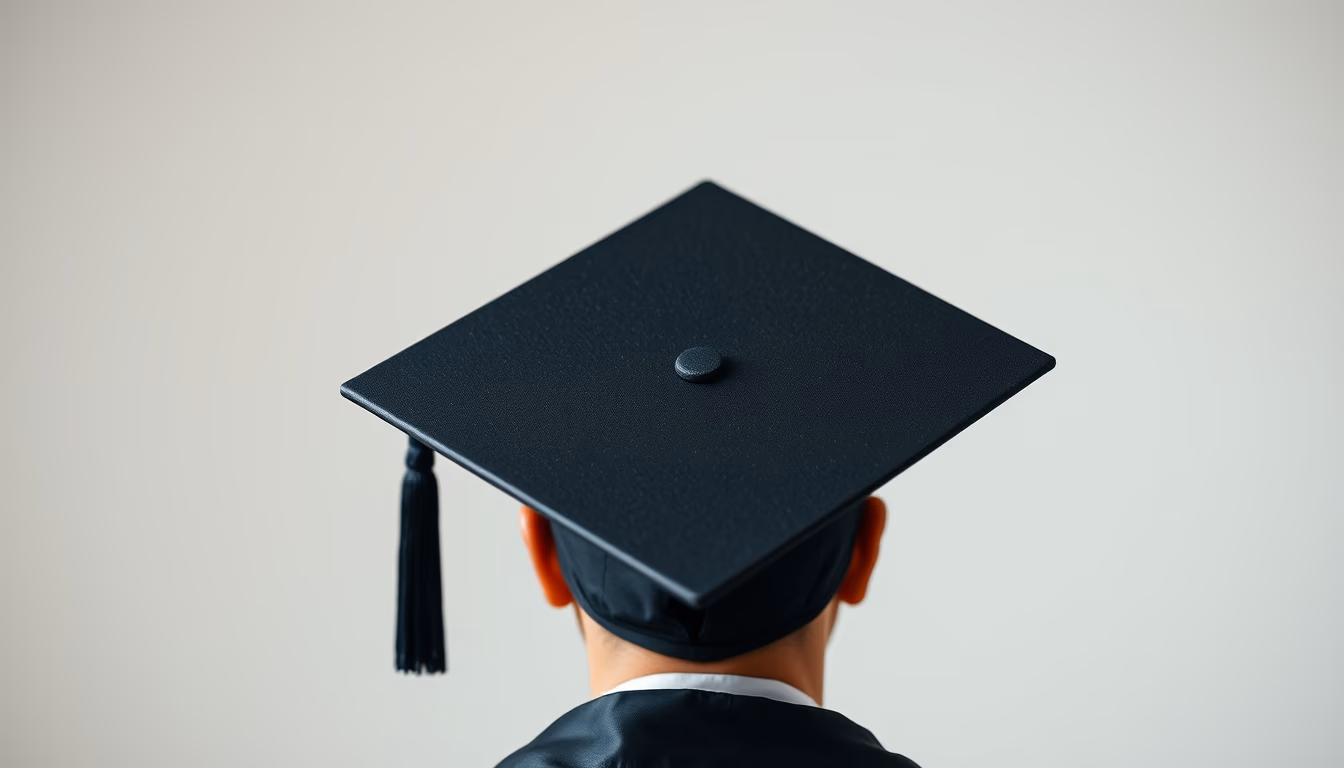 graduation cap and diploma in editorial style