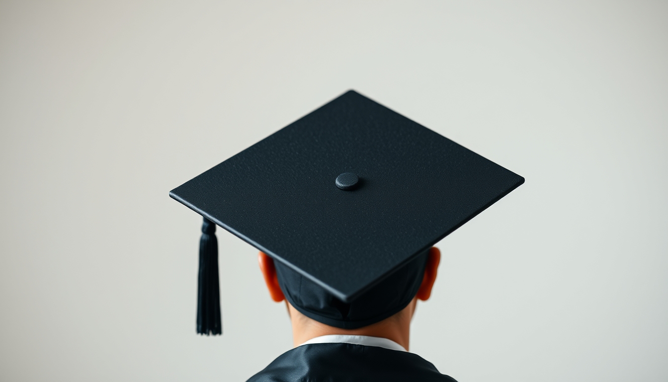 graduation cap and diploma in editorial style