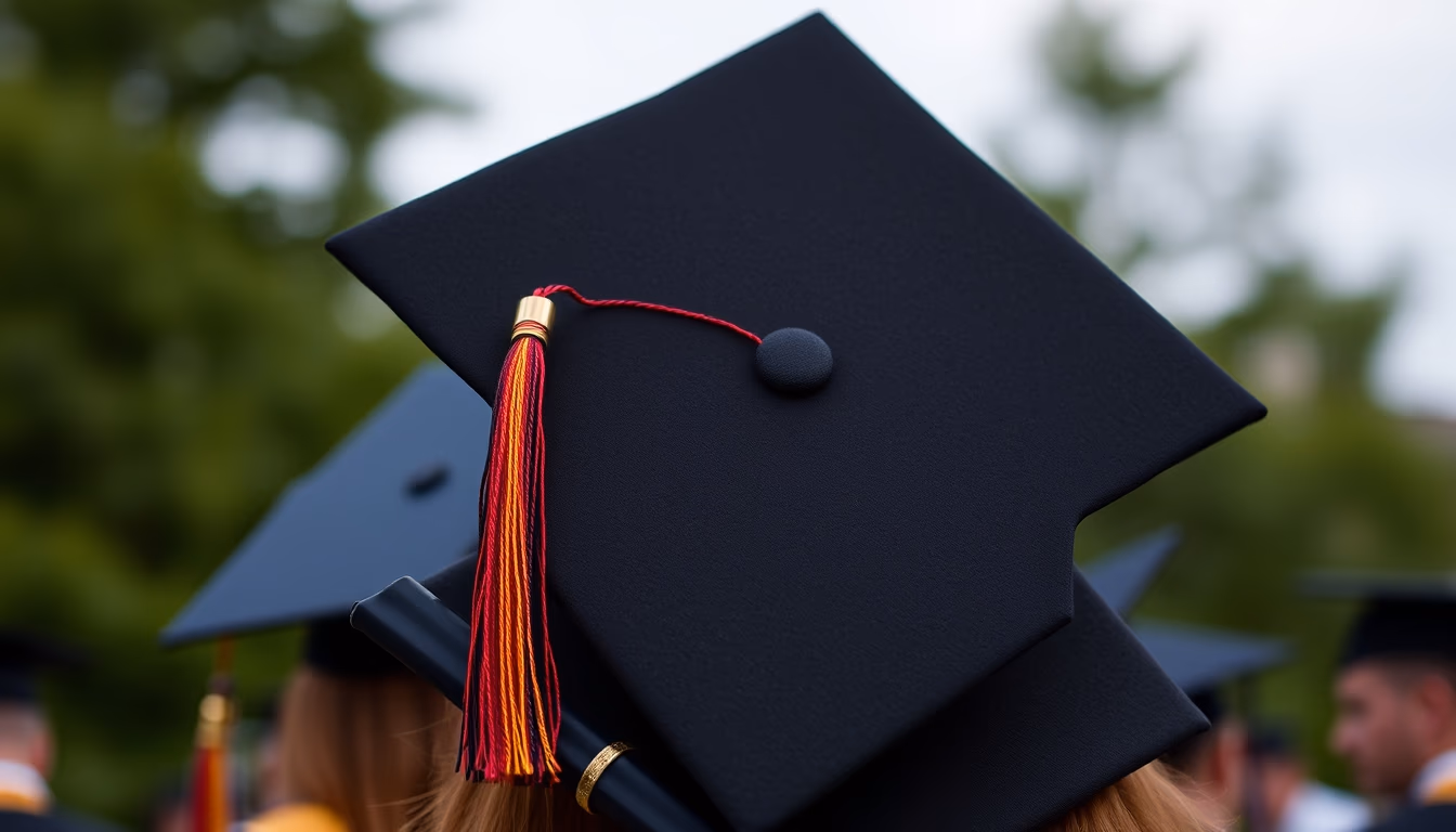 graduation cap and diploma in editorial style