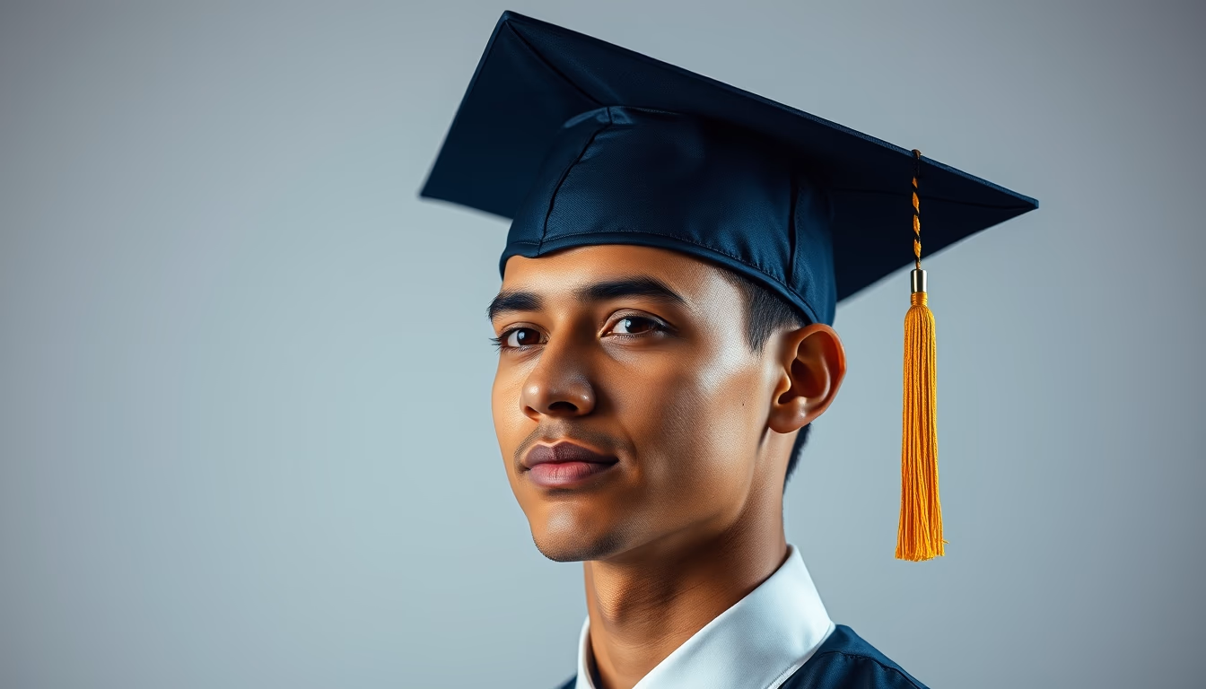 graduation cap and diploma in editorial style