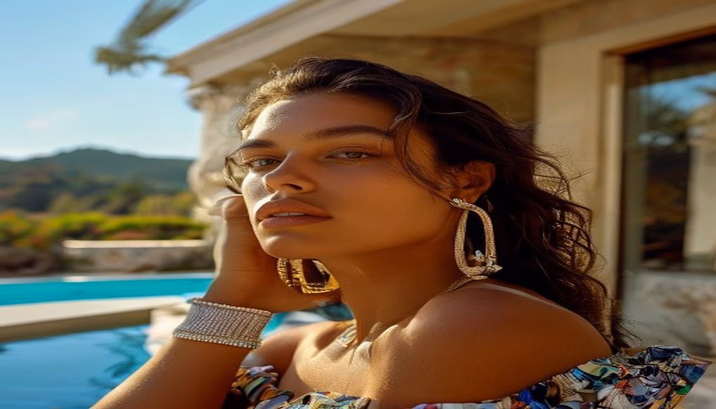 graff diamond hoops in luxury editorial photography