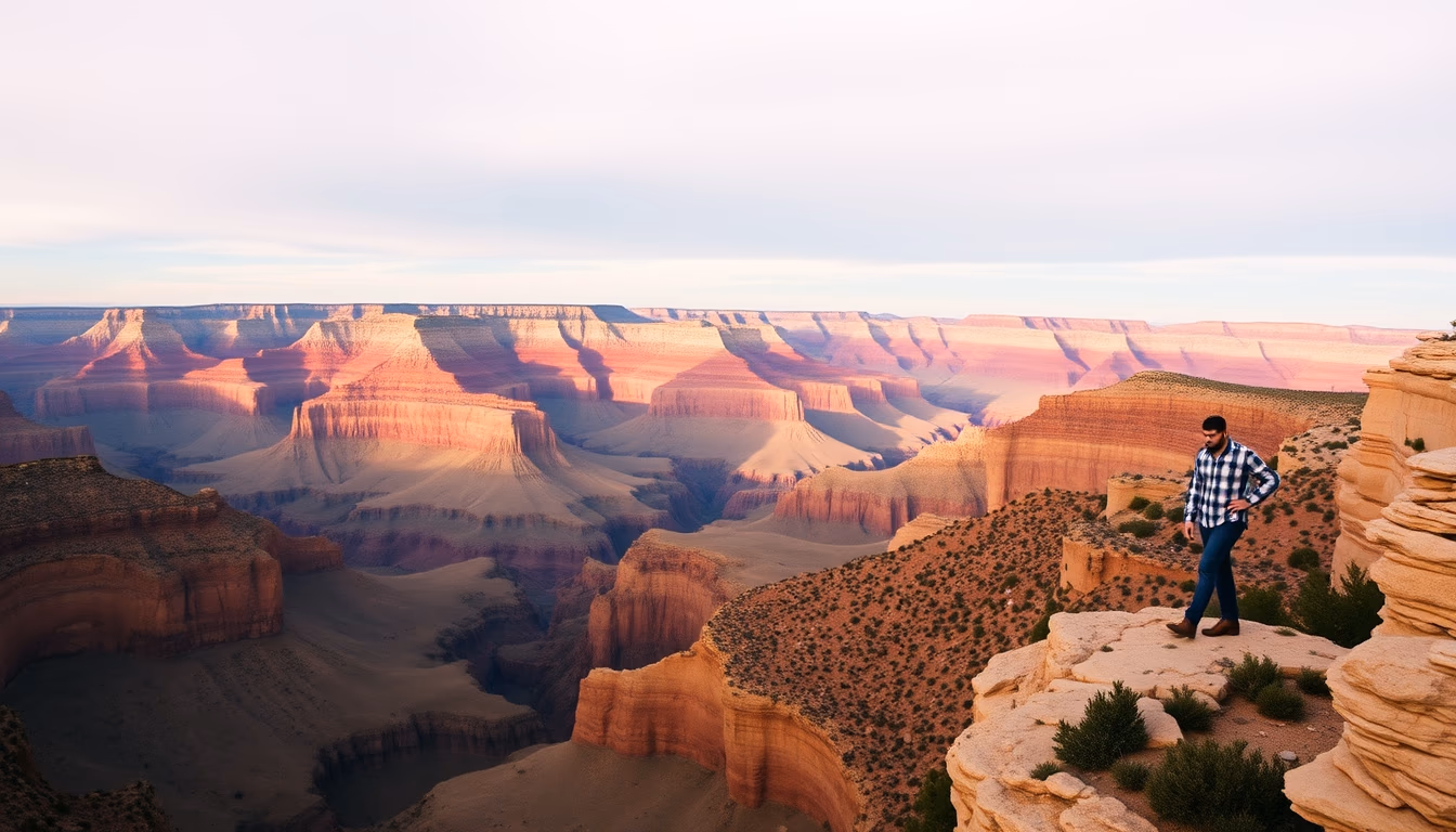 grand canyon panoramic in editorial style