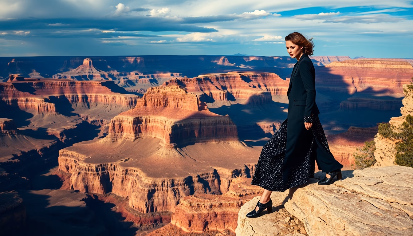 grand canyon panoramic in editorial style