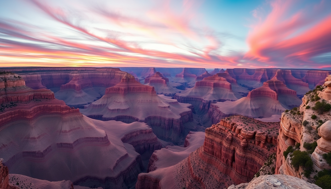 grand canyon panoramic in editorial style