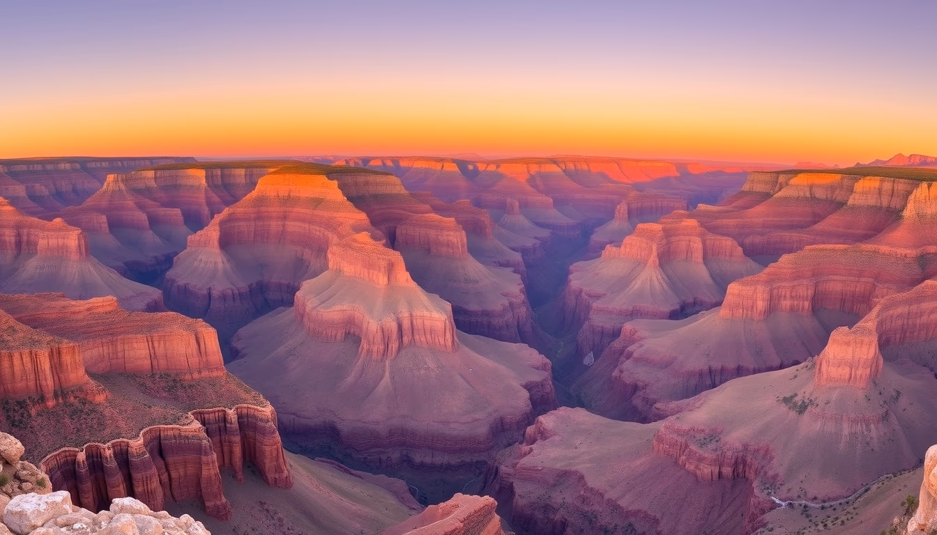 grand canyon panoramic in editorial style