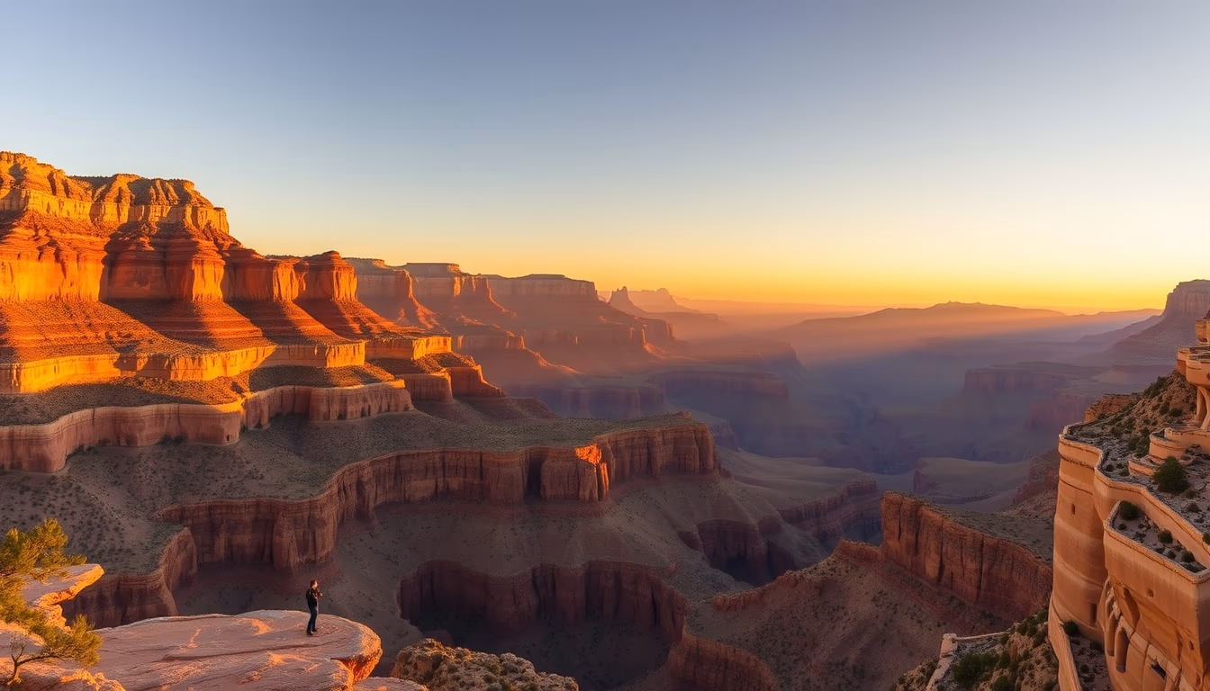 grand canyon panoramic in editorial style