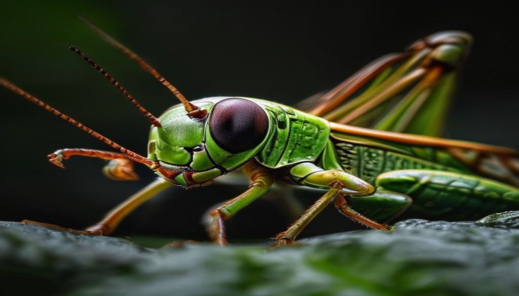grasshopper macro side in editorial style