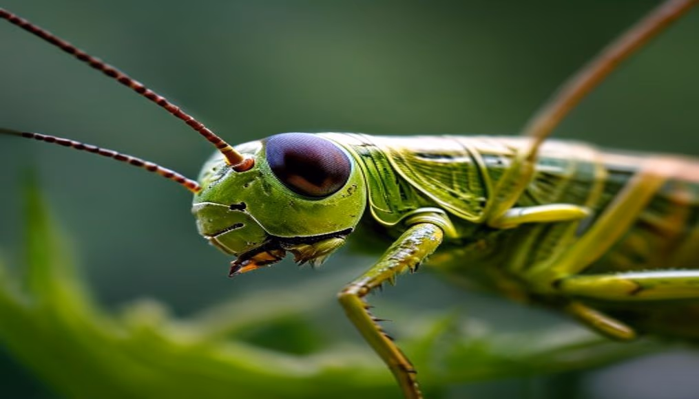 grasshopper macro side in editorial style
