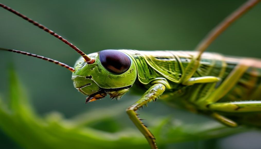 grasshopper macro side in editorial style