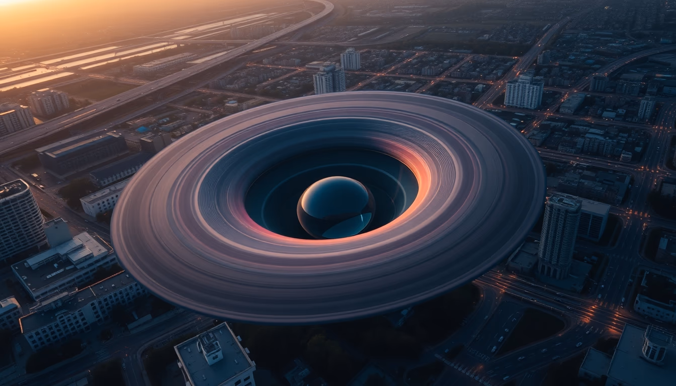 gravitational lensing visualization in editorial style