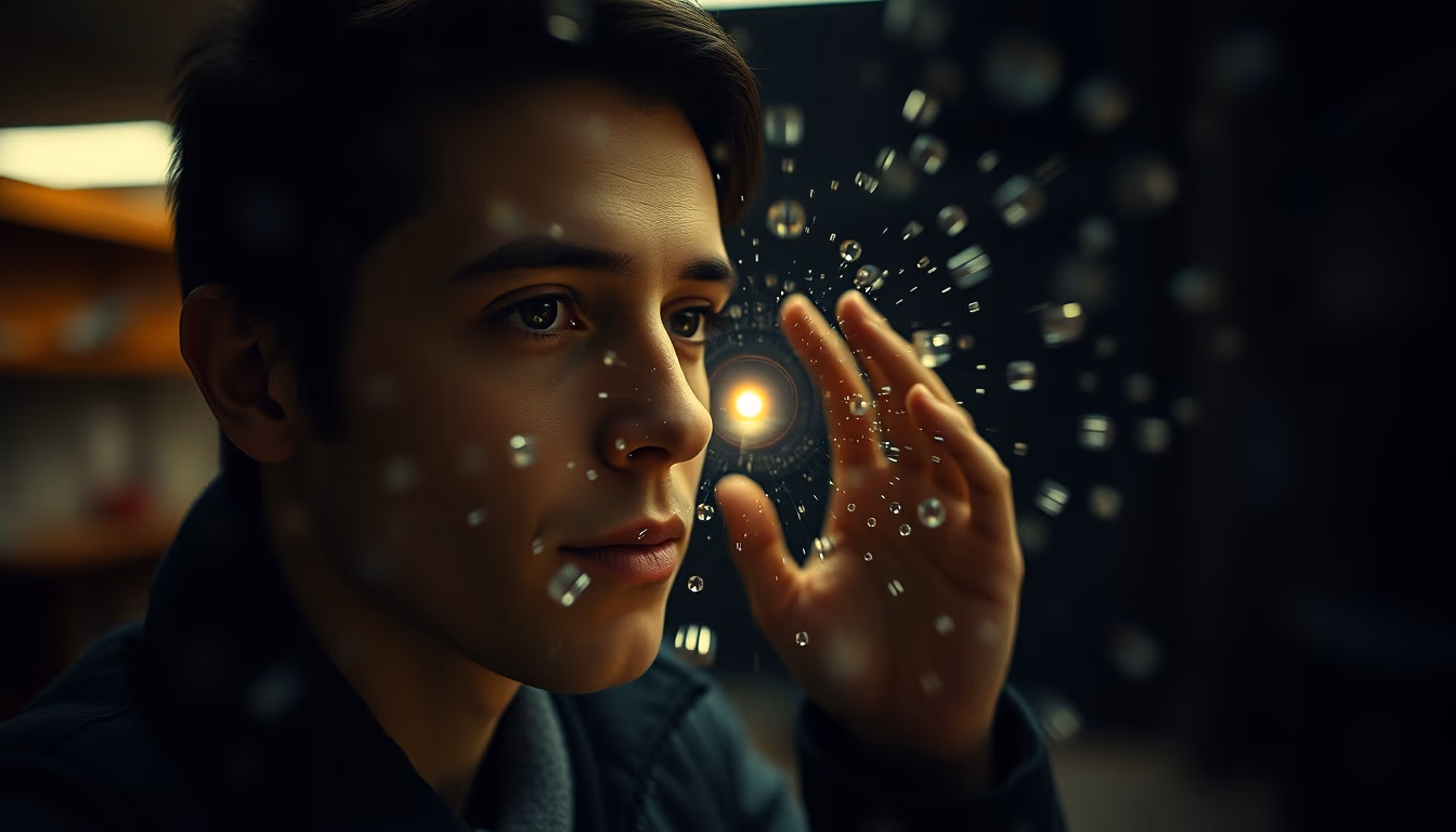 Gravitational lensing visualization em estilo editorial