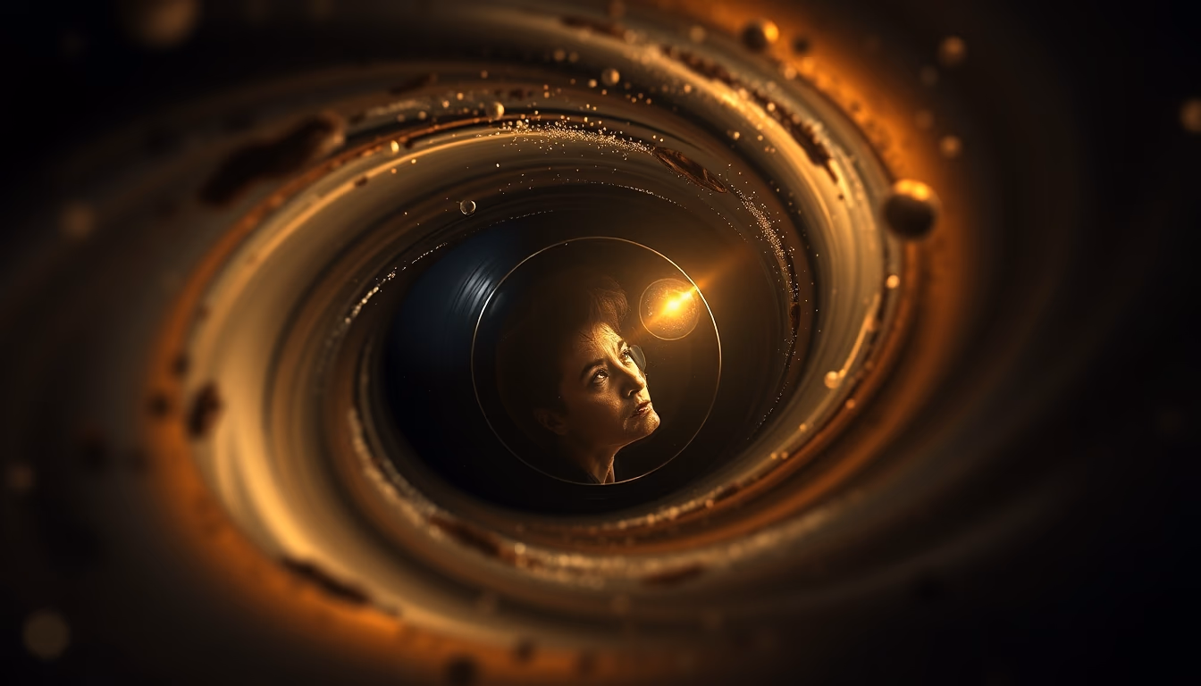 gravitational lensing visualization in editorial style