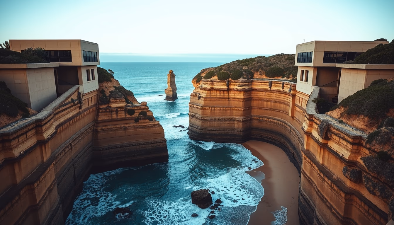 great ocean road australia in editorial style