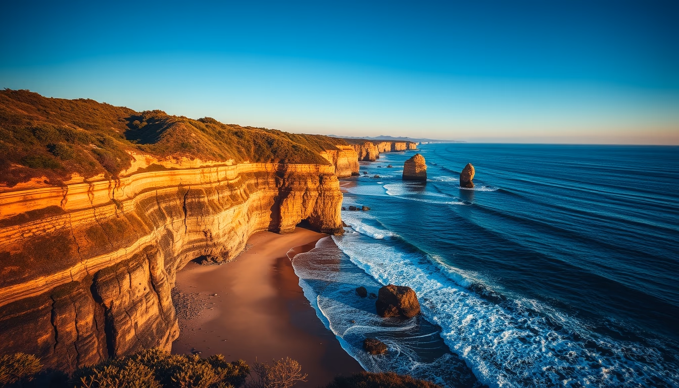 great ocean road australia in editorial style