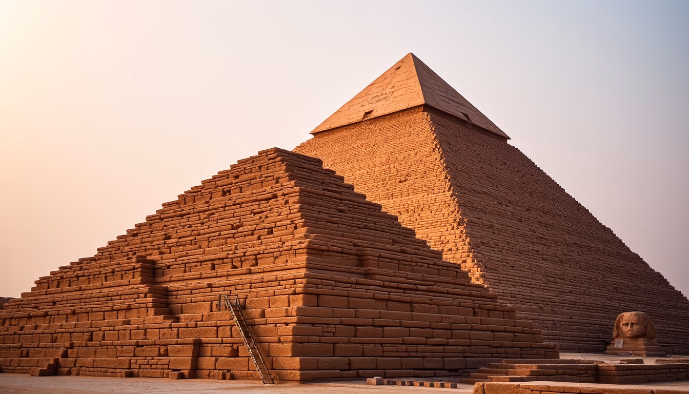 great pyramid giza closeup in editorial style