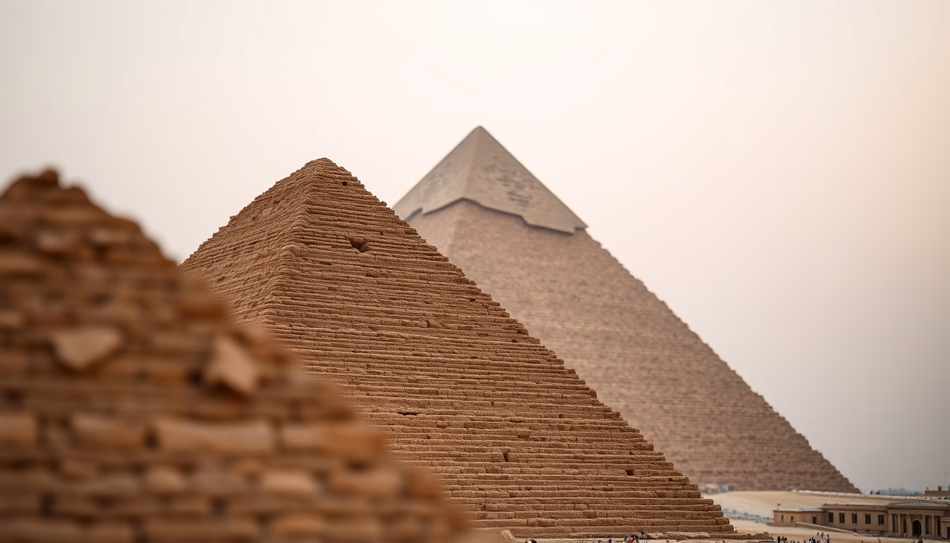 great pyramid giza closeup in editorial style