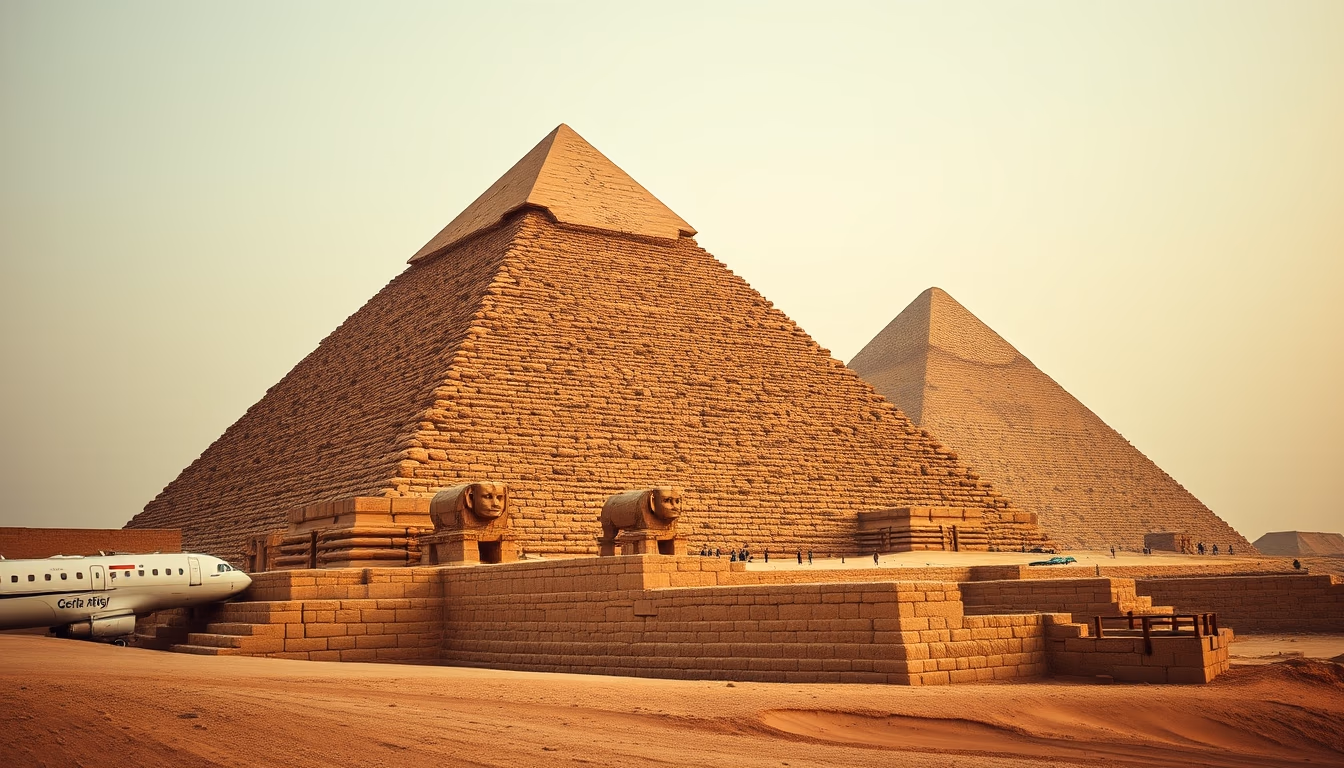 great pyramid giza closeup in editorial style