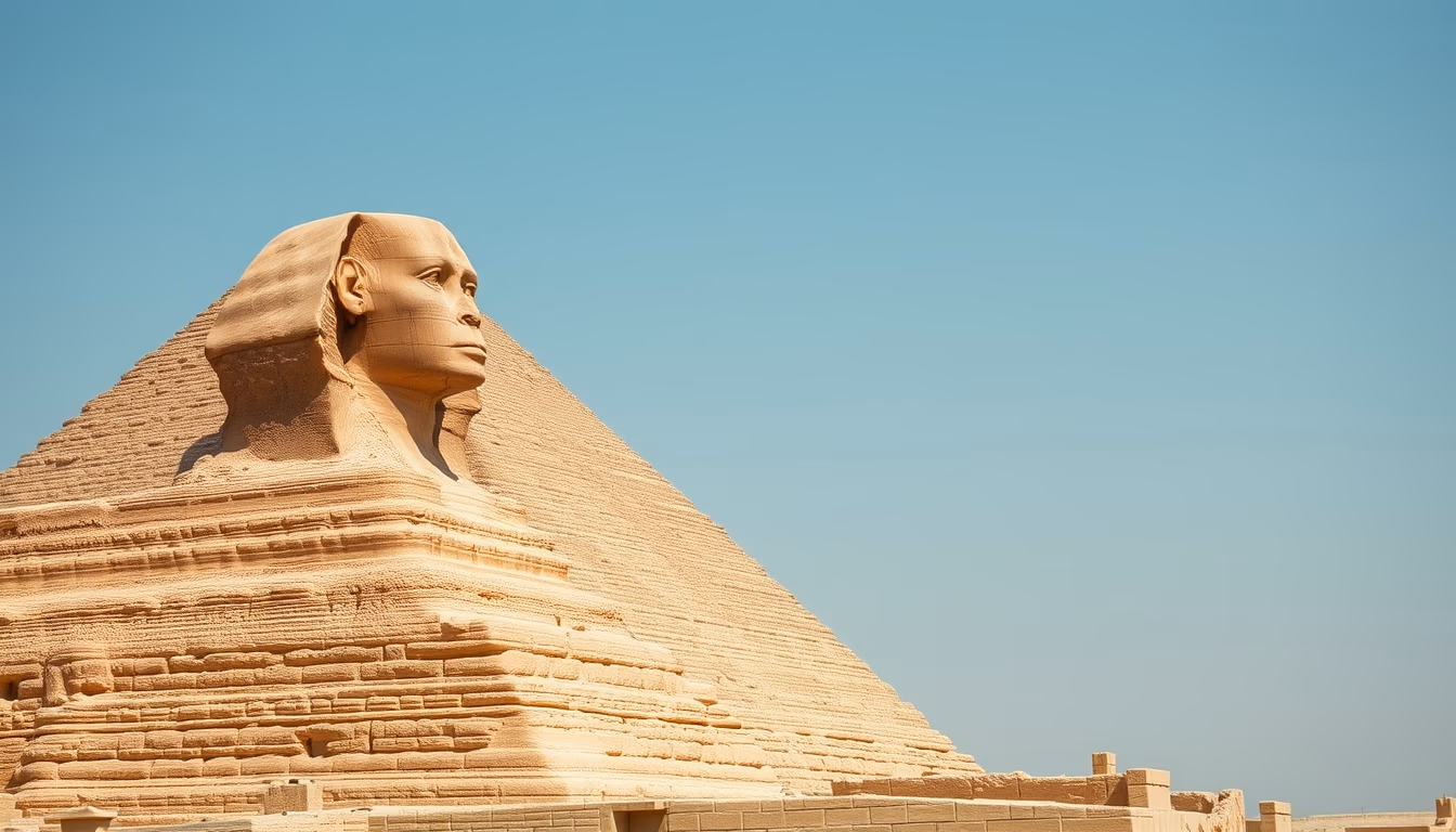 great pyramid giza closeup in editorial style