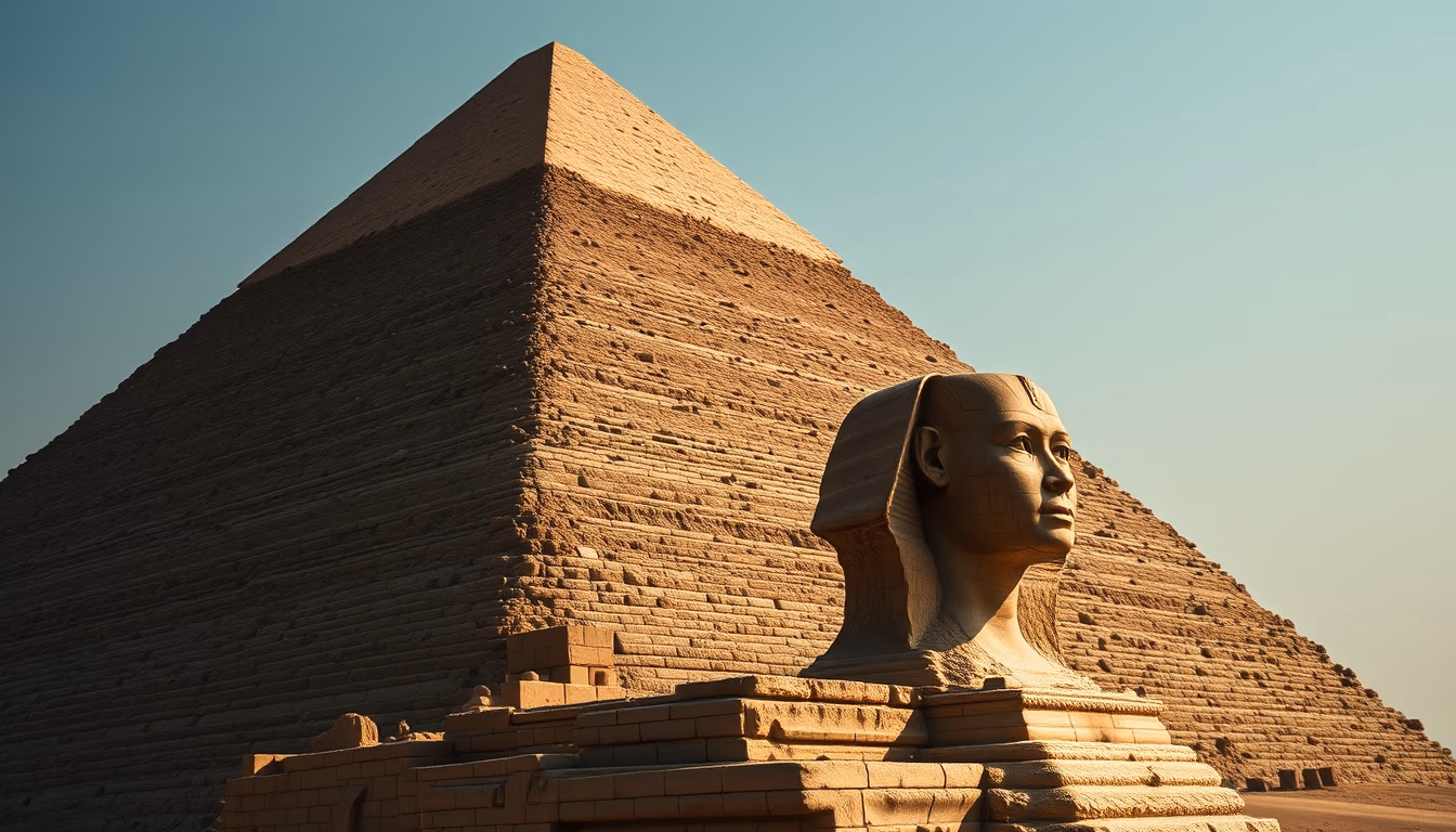 great pyramid giza closeup in editorial style