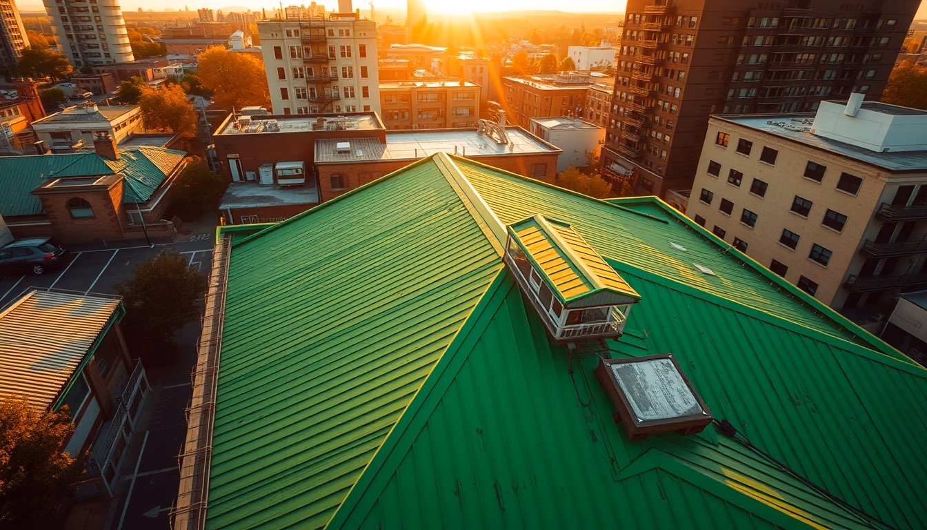 green roof on building in editorial style