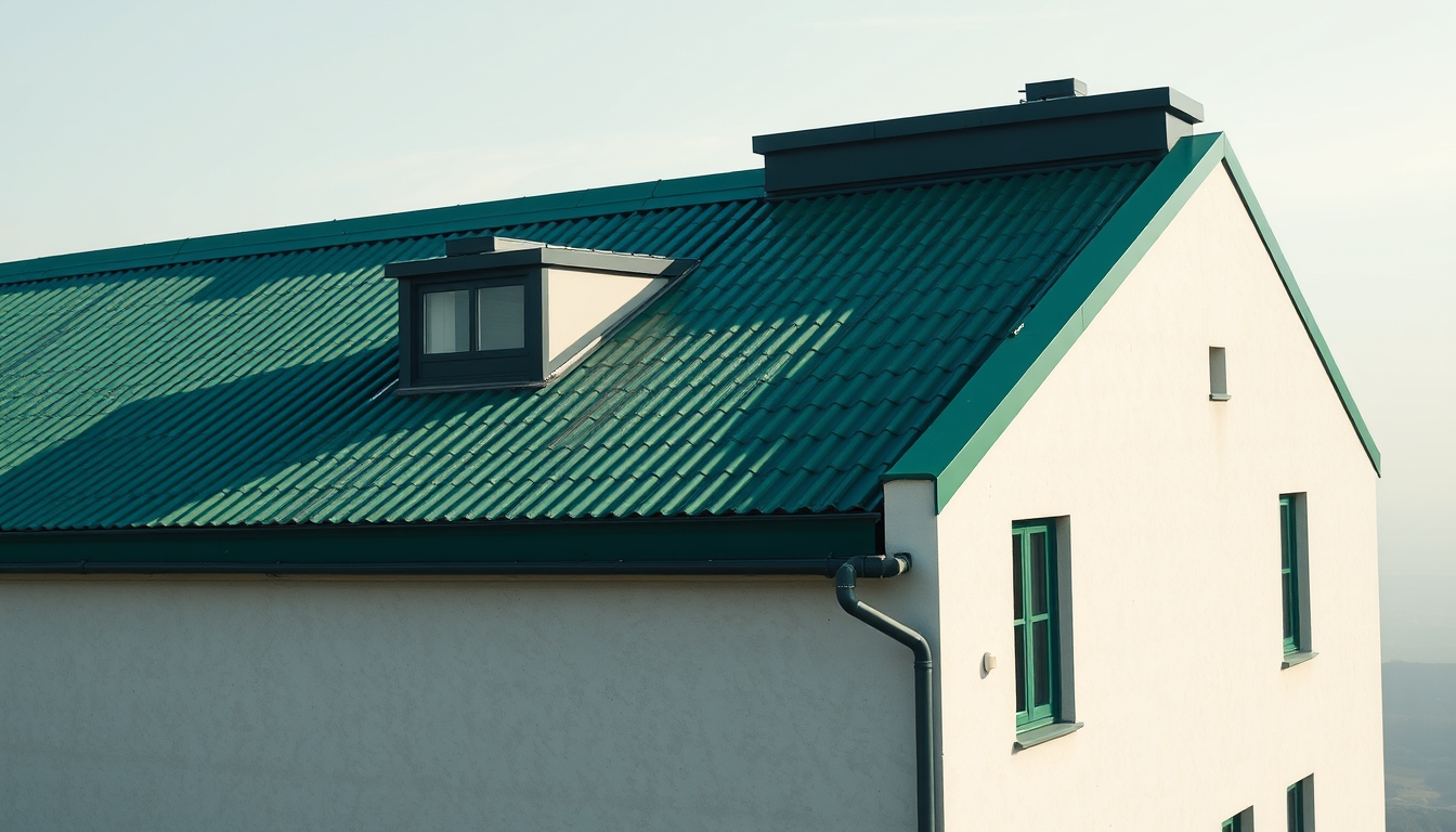green roof on building in editorial style