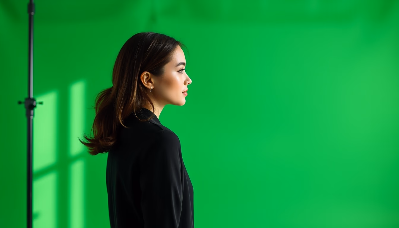 Green screen production em estilo editorial